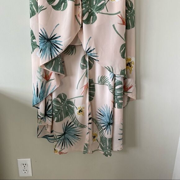 VICI-TROPICAL Leaf Print High Low Summer Skirt (Size:Small) - Picture 7 of 9